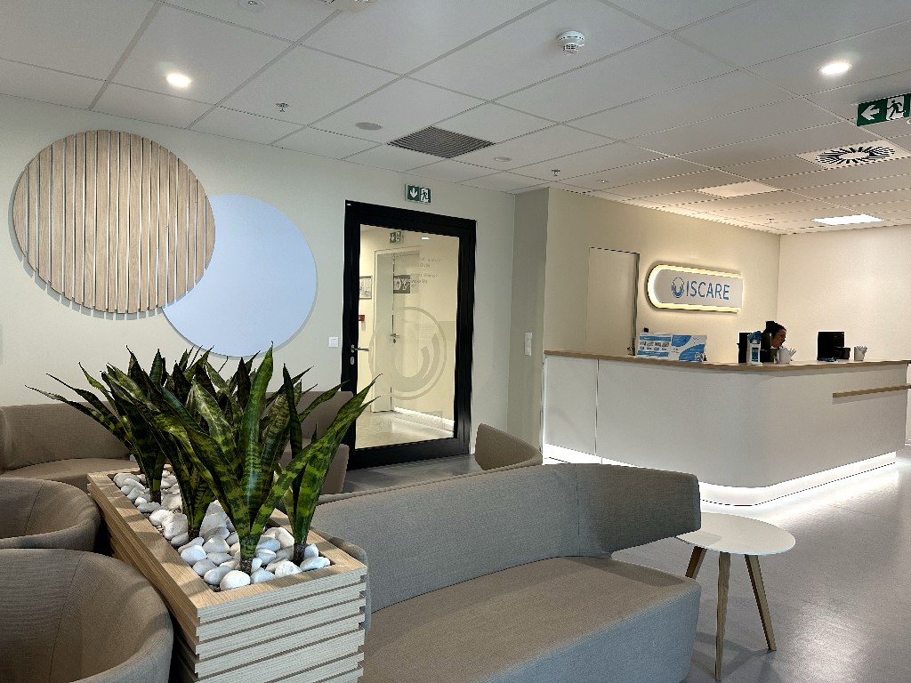 ISCARE reception and waiting area — welcoming patient environment